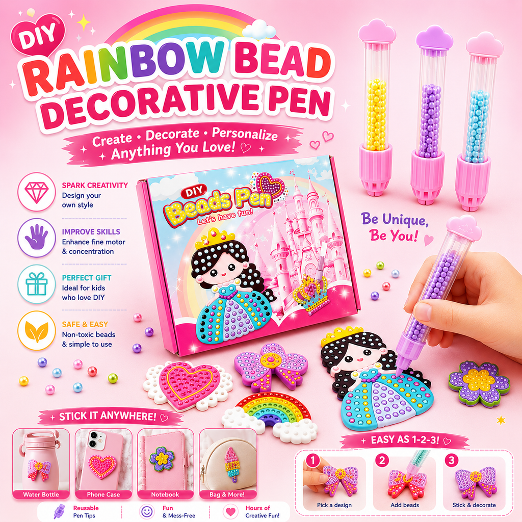 DIY Rainbow Bead Decorative Pen Kit
