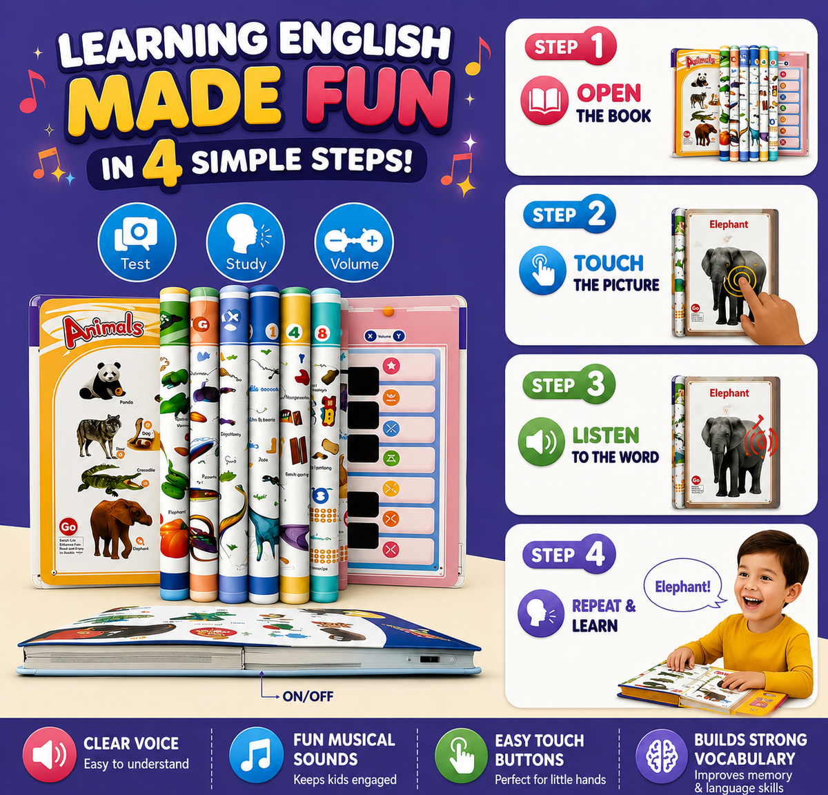 Touch & Learn – Kids Talking Musical English Sound Book