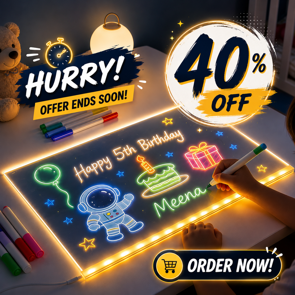 ✨ 3D Magic Glow™ 🎨 Reusable LED Drawing Board