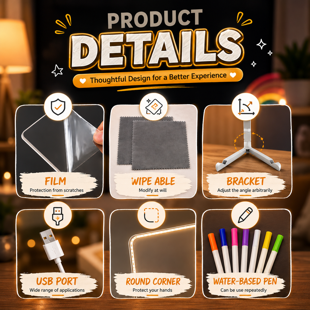 ✨ 3D Magic Glow™ 🎨 Reusable LED Drawing Board