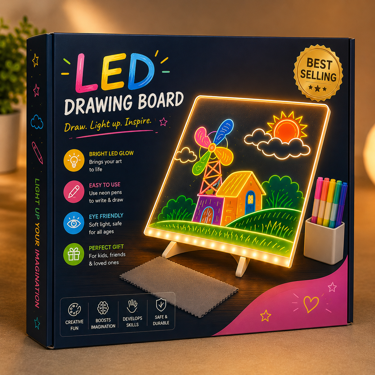LED Colorful Glow Drawing Board