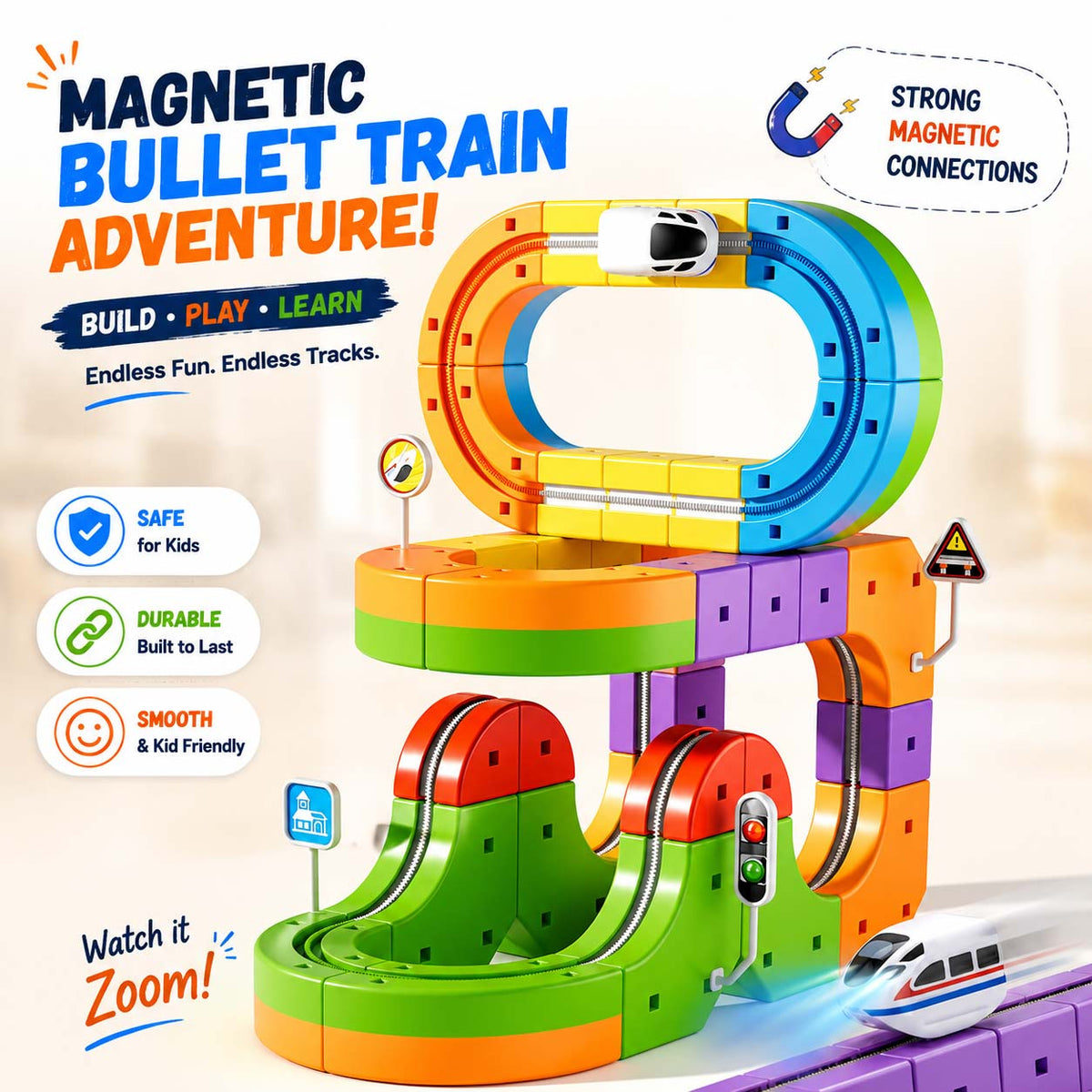 360 Gravity Magnetic Bullet Train Set