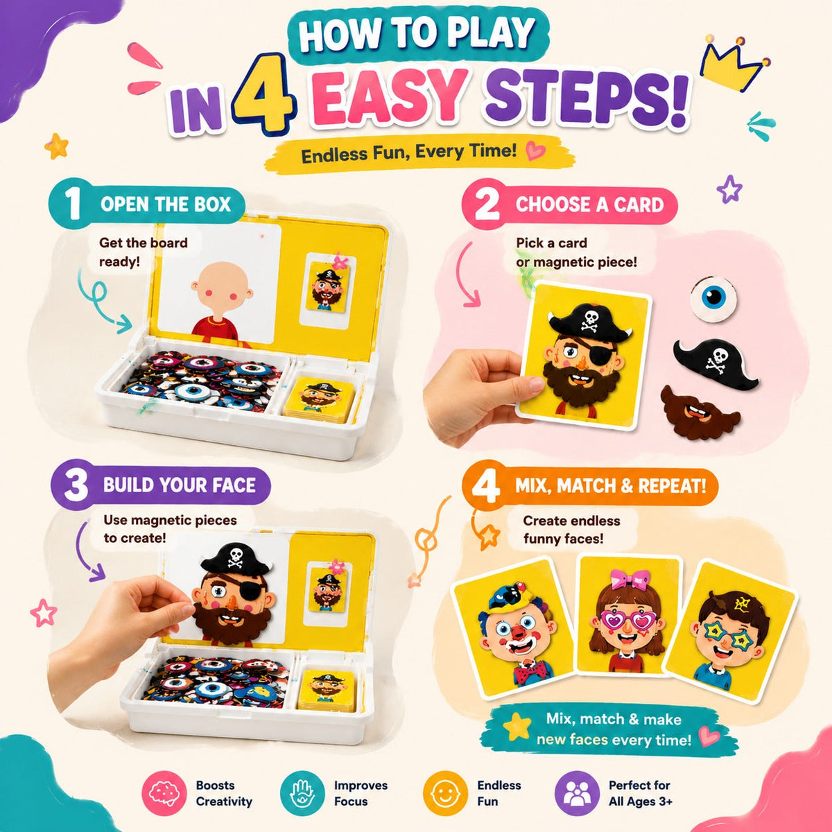 Magnetic Face Puzzle Game
